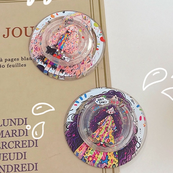 ขาตั้งโทรศัพท์มือถือ แบบแม่เหล็กแรงสูง สามารถปรับได้ ลายการ์ตูนผู้หญิง สําหรับวางโทรศัพท์มือถือ