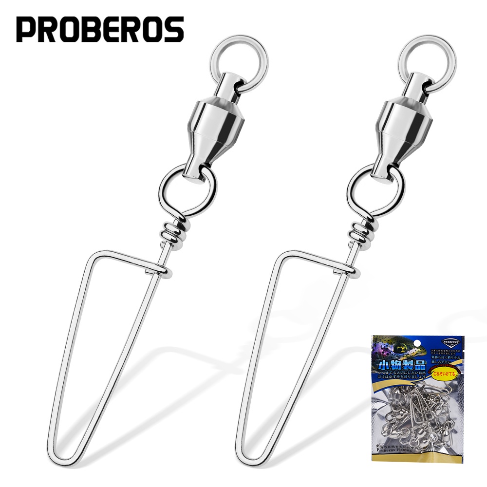 Proberos 10pcs Single-head แบริ่งแหวนหมุน 0-1-2-3-4-5-6-7-8-9-10 # Arcuated Pin รูปที่ 8 แหวน Luya อุปกรณ์ตกปลา