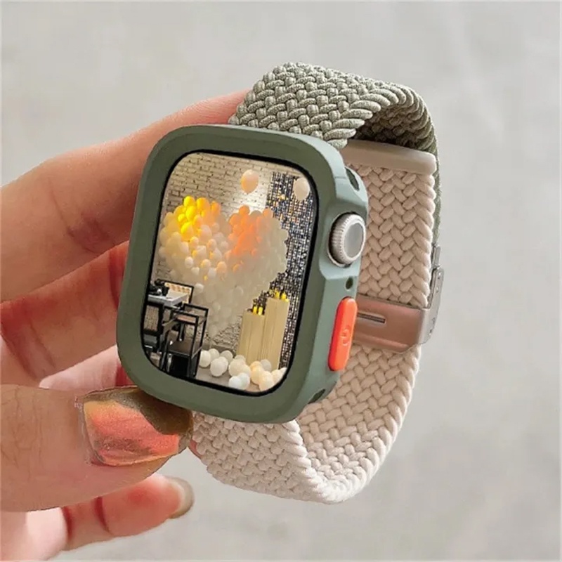 สายนาฬิกาข้อมือ TPU และไนล่อน สําหรับ Apple watch ultra2 49 มม. 44 มม. 40 มม. 45 มม. 41 มม. i watch series 9 8 7 6 5 4 se
