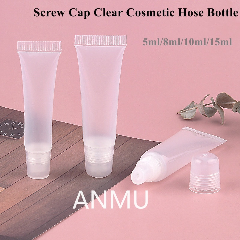 (ฝาเกลียว) ขวดบีบเครื่องสําอาง ใส รีฟิล ลิปสติก บีบ คอนเทนเนอร์ ใช้ซ้ําได้ โลชั่น ก้อนนุ่ม ขวดเดินทาง แชมพูเปล่า ขวดจ่ายเปล่า