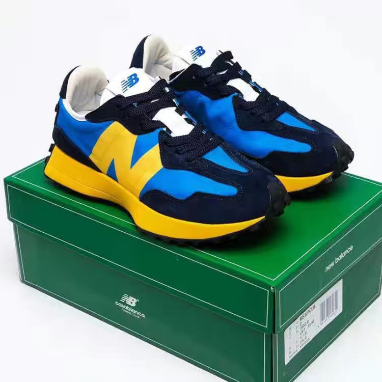 ของแท้ 100% * ของแท้ 100% * Levis x New Balance Denim Blue Joint Model 327 Retro Jogging Shoes MS32