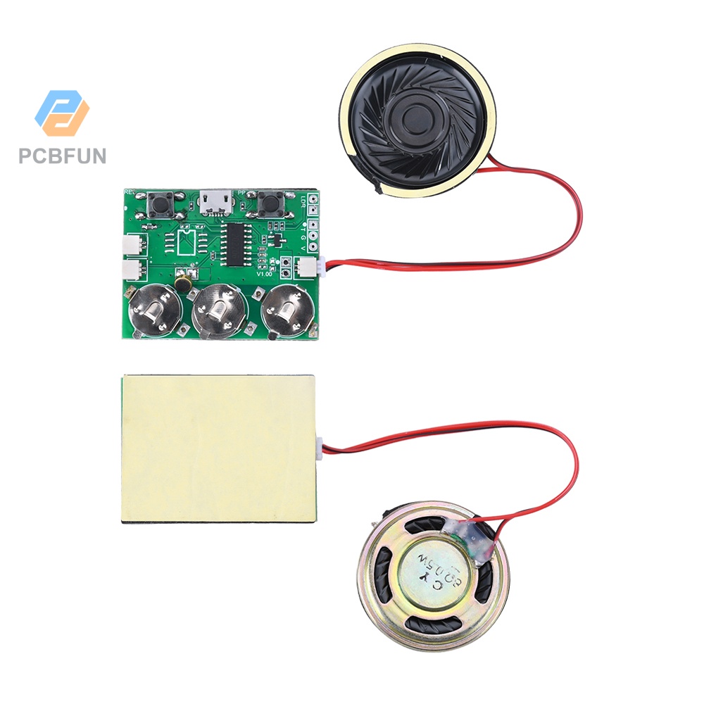 Pcbfun บอร์ดโมดูลบันทึกเสียง USB 100 วินาที (เวอร์ชั่นปุ่มกด)