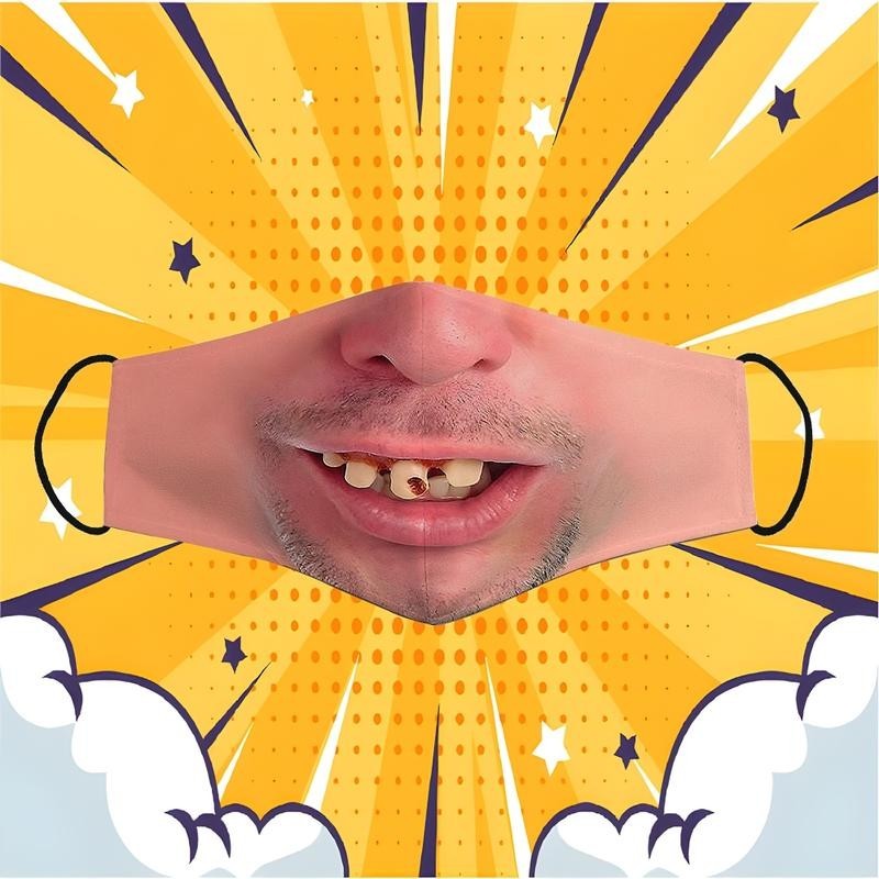 3D Human Face Mask Tooth Decay ยังมีตลก Troll ผู้ชายและผู้หญิงสวมใส่ Comfortably