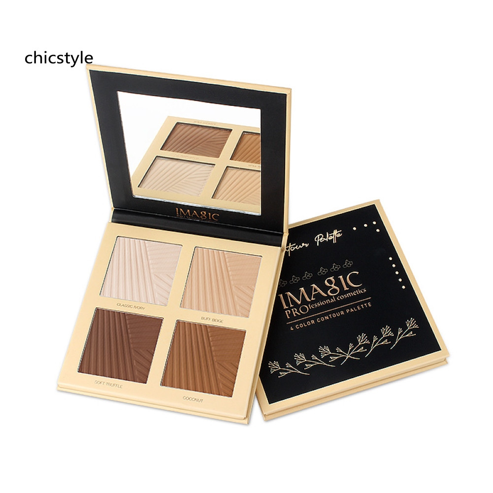 Chicstyle IMAGIC แป้งฝุ่นกันน้ํา 4 สี คอนซีลเลอร์แต่งหน้า Fixer Contour Palette