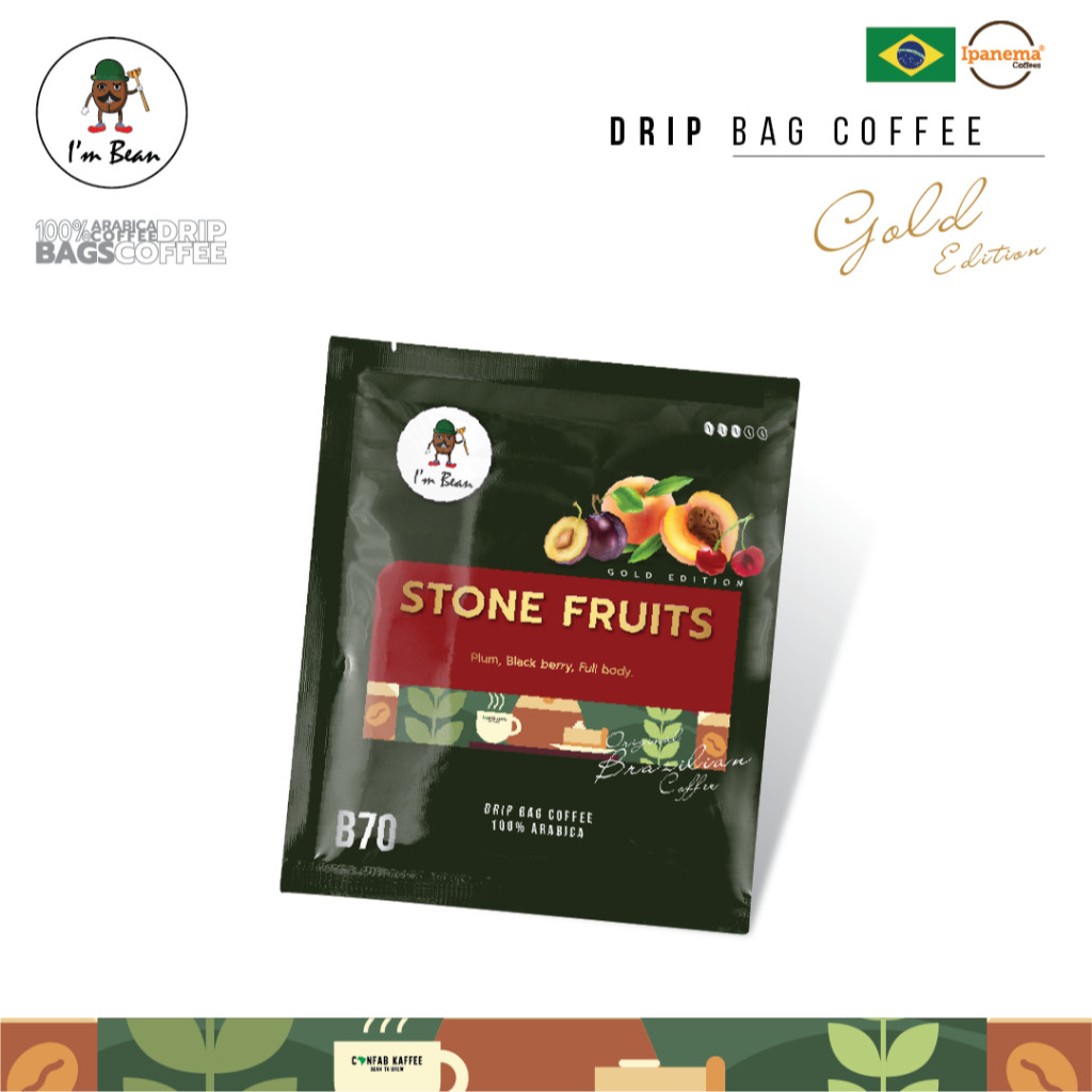 ถูกที่สุด กาแฟดริป แบบซอง Brazil Drip Bag - รสชาติ Gold B70 STONE FRUITS (1 กล่องบรรจุ 5 ซอง)