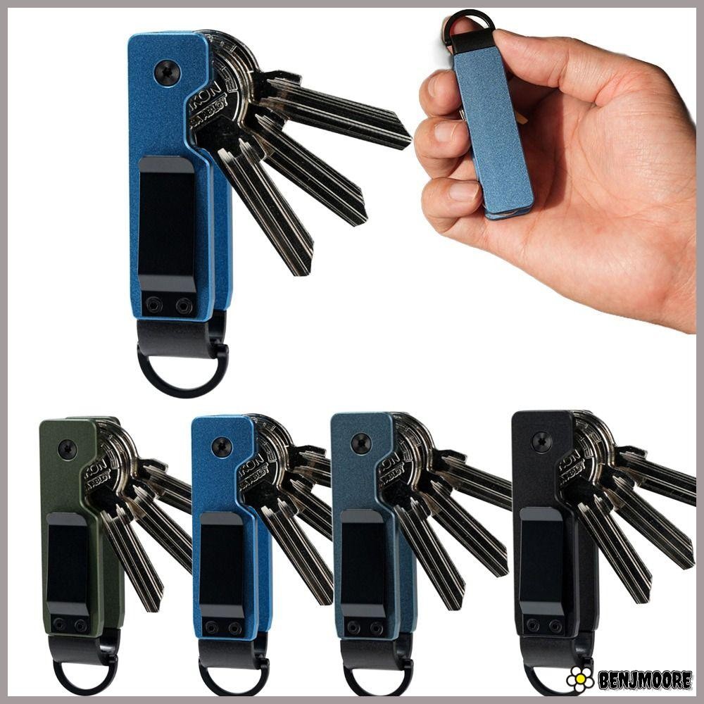 Benjmoore Key Organizer, Compact Holds 2-5 Keys Key Holder, Minimalist Metal Keys Fob Outdoor