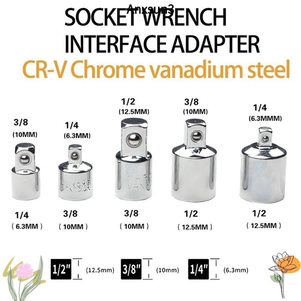 Anxsun3 1 ชิ้นประแจวงล้อแขน,อะแดปเตอร์หัวไดรฟ์ Spanner Converter อะแดปเตอร์ซ็อกเก็ต,หญิงชายประแจอะแดปเตอร์ส่วน 1/4 3/8 1/2 นิ้วตัวแปลงซ็อกเก็ต