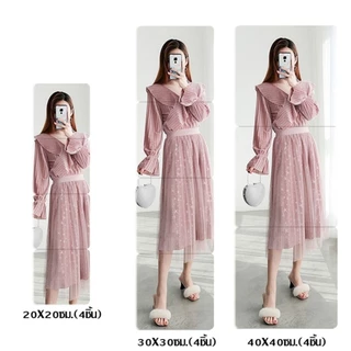 กระจกติดผนัง มี 3 ขนาด สามารถติดเรียงกันได้ มีกาวแถม 4ดวง #AI-0003