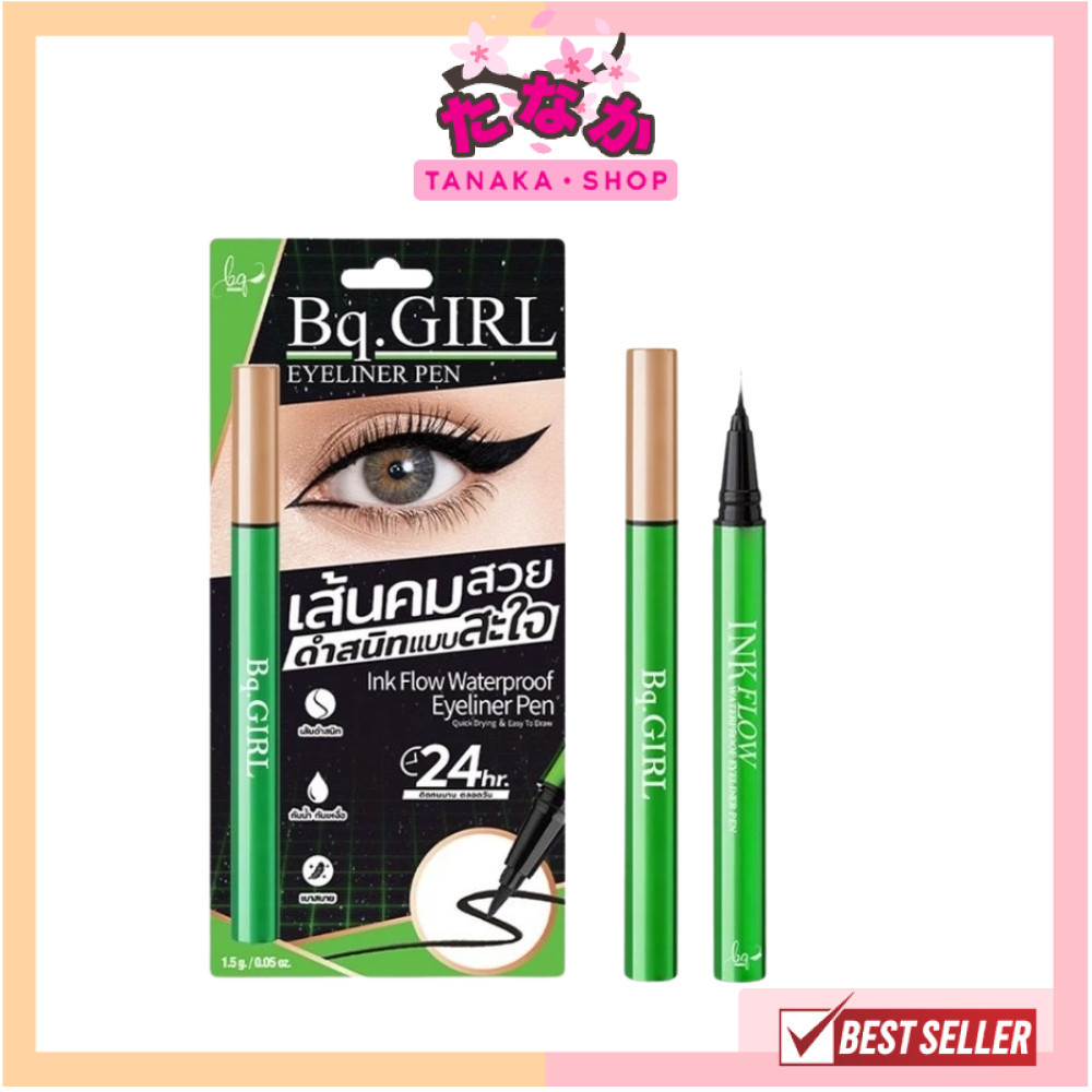 🔥แท้/ดีลสุดคุ้ม/ไลฟ์ทุกวัน🔥(1ชิ้น) BE299 Ink Flow Waterproof Eyeliner Pen BQ.Girl อายไลเนอร์เขียว