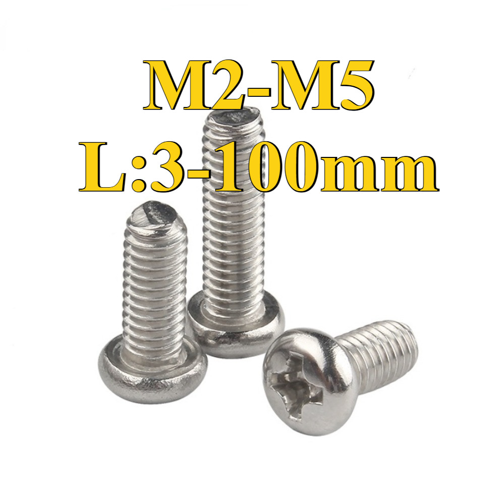 316 กลอนหัวกลมไขว้สแตนเลส M2/M2.5/M3/M4/M5 (ZQ-RM-MY)