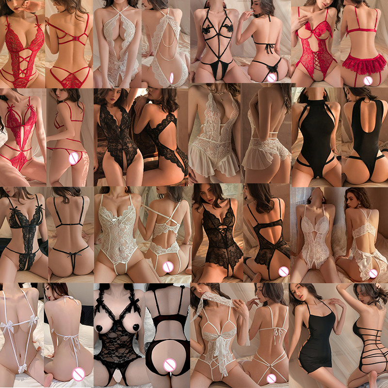 ร้อนหญิง Crotchless ชุดชั้นในสําหรับเครื่องแบบเซ็กซี่เร้าอารมณ์เปิดตูด Babydoll ชุดโป๊ผู้หญิง Backless Onesie ชุดนอน 18 Sex Shop
