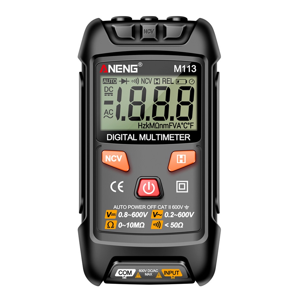Aneng M113 เครื่องทดสอบมัลติมิเตอร์ แบบพกพา 1999 Counts Mini CAT II 600V AC DC