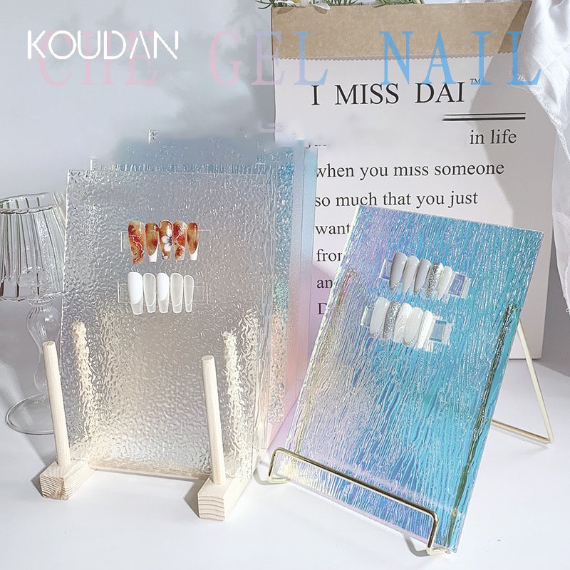 แผ่นบอร์ดไม้อะคริลิค ไล่โทนสีฟ้า สําหรับตกแต่งเล็บ KOUDAN