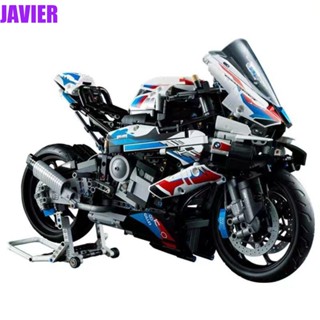 Javier บล็อกตัวต่อรถมอเตอร์ไซค์ พลาสติก Technik M 1000 RR 42130 โมเดลรถจักรยานยนต์ ของเล่นสําหรับเด็ก