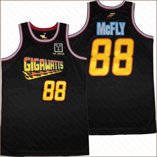 เสื้อกีฬาบาสเก็ตบอล ลาย HQ1 No.88 Mcfly สีดํา พลัสไซซ์ สําหรับผู้ชาย และผู้หญิง QH1