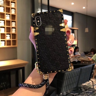 For Samsung Galaxy S23 Plus S23 Ultra A04 A04S A14 A24 A34 A54 A03 A03S A13 Lite A23 A33 A53 A73 Fashion Leather Square Phone Case With Lanyard