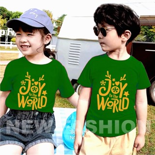 (ฟรีพวงกุญแจ) เสื้อยืด ลาย NF คริสต์มาส MERRY CHRISTMAS JOY THE WORLD สําหรับเด็ก