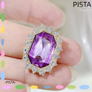 Pista กระดุมคริสตัล พลอยเทียม สีม่วง หรูหรา 20*17 มม. 50 ชิ้น Diy