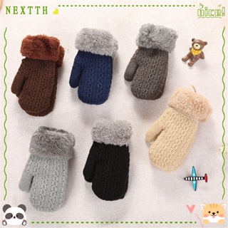 Nextth ถุงมือขนเฟอร์เทียม แบบหนา ให้ความอบอุ่น สําหรับเด็กอายุ 1-4 ปี