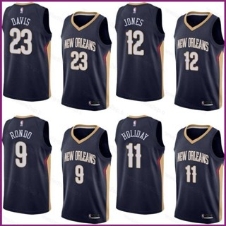 เสื้อกีฬาบาสเก็ตบอล ลาย NP2 NBA Jersey Pelicans Davis Holiday Jones Rondo Classic PN2 สีน้ําเงินเข้ม