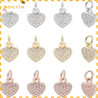 Moilyth เครื่องรางหัวใจ เพทาย ทองเหลือง ชุบทองเหลือง สีโรสโกลด์ สีเงิน งานฝีมือ แฮนด์เมด