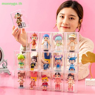 Monnygo กล่องเก็บโมเดลตุ๊กตาฟิกเกอร์ แบบใส กันฝุ่น ขนาดเล็ก 1 ชิ้น