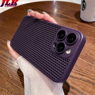 [JLK] Ultra-Thin Breathable Cooling Mesh Phone Case for iPhone 13 12 Pro Max Heat Dissipation Matte Shockproof Hard Cover