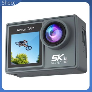 Shocc กล้องแอคชั่น 5K 30FPS 48MP WiFi กันน้ํา 30M 2 นิ้ว 1080P HD หน้าจอสัมผัส สําหรับเล่นกีฬา