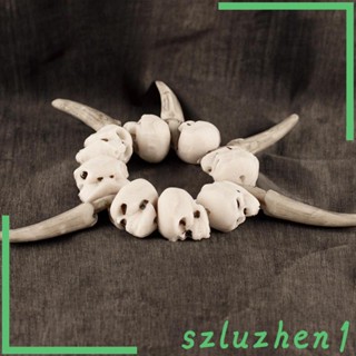 [Szluzhen1] สร้อยข้อมือ จี้หัวกะโหลก สไตล์พังก์ กอธิก ของขวัญฮาโลวีน