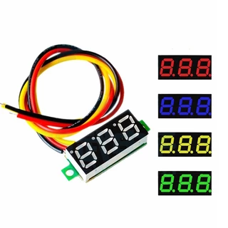 0.28 นิ้ว DC 0-100V 3 สาย Mini Gauge แรงดันไฟฟ้าจอแสดงผล LED แผงดิจิตอลโวลต์มิเตอร์เครื่องตรวจจับ Monitor เครื่องมือ