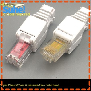 Suhe CAT6 ปลั๊กหัวคริสตัล ไม่มีฉนวนหุ้ม สําหรับเชื่อมต่ออีเธอร์เน็ต RJ45 CAT6 RJ45 CAT6