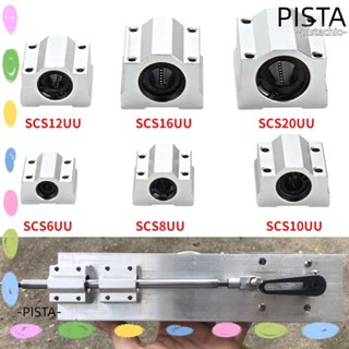 Pista บล็อกบูชชิ่งเราเตอร์ เพลารางอลูมิเนียม CNC SCS8UU SCS10UU SCS12UU ทนทาน น้ําหนักเบา สําหรับเครื่องพิมพ์ SCS16UU SCS20UU