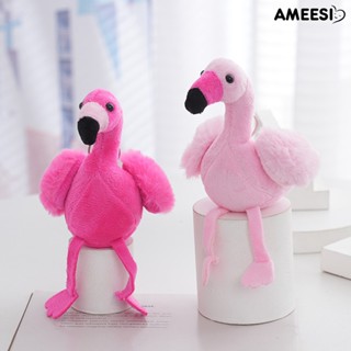 Ameesi พวงกุญแจ จี้ตุ๊กตานก ประดับขนนกน่ารัก สีชมพู สําหรับแขวนกระเป๋าเป้สะพายหลัง