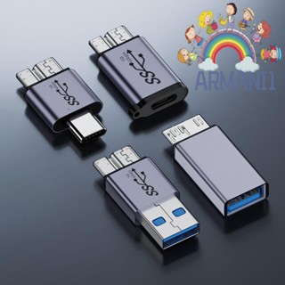 [armani1.th] อะแดปเตอร์ USB-A Type-C เป็น Micro B HDD 10Gbps ความเร็วสูง 7.5W สําหรับสายเคเบิลฮาร์ดไดรฟ์