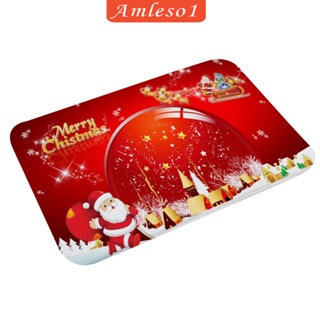 [Amleso1] พรมเช็ดเท้า ลาย Welcome Christmas ขนาด 16x24 นิ้ว สําหรับตกแต่งประตูห้องน้ํา ปีใหม่ ทางเข้า ออฟฟิศ