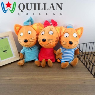 Quillan หมอนตุ๊กตานุ่ม รูปการ์ตูนแมวรัสเซีย สามตัว ผ้าฝ้าย