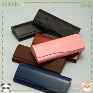 Nextth แว่นตากันแดด สายหนัง สีพื้น แบบพกพา สไตล์วินเทจ แฟชั่นสําหรับผู้ชาย