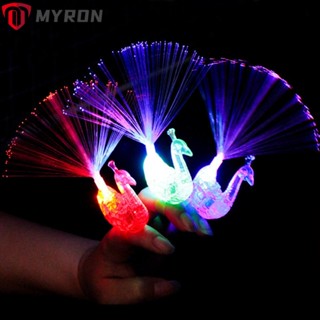 Myron แหวนเรืองแสงในที่มืด มีไฟ LED ของขวัญสําหรับเด็ก 10 ชิ้น