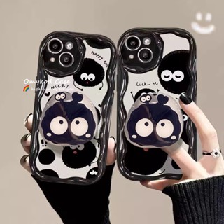 🌈Ready Stock🏆Samsung A14 A13 A12 A53 A52 A51 A04 A03S A22 A23 A24 A32 A33 A34 A50 A30 A50S A54 Cute Coal Ball Phone Case + Holder Shockproof Air Cushion Protective Back Cover