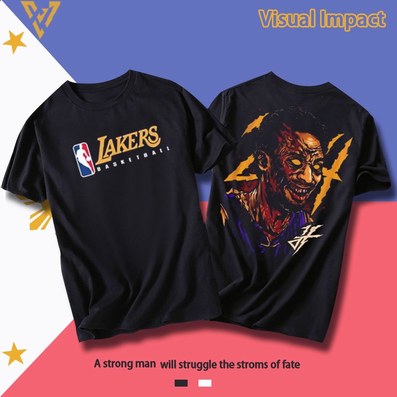 Visual Impact®NBA Tribute to Kobe Bryant Men's and Women's Cotton T-shirt Black Oversized Shirt