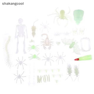 Shakangcool ของเล่นฮาโลวีน โครงกระดูก ค้างคาว แมงป่อง ขนาดเล็ก เรืองแสง 1 ชุด SGL