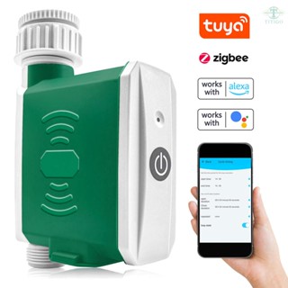 Tuya ZigBee Watering Timer Drip Irrigation Controller Automatic Garden Watering System APP Control Compatible with Amazon Alexa and Google Assistant for Voice Control