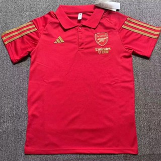 เสื้อโปโลแขนสั้น ลายทีมชาติฟุตบอล Arsenal 23 24 สีแดง แห้งเร็ว ไซซ์ S - XXL สําหรับผู้ชาย