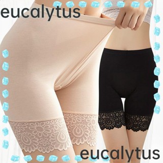 Eucalytus1 กางเกงชั้นในกระโปรง ขาสั้น เอวสูง ยืดหยุ่น ระบายอากาศ ป้องกันการบีบรัด สําหรับสตรี