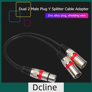 [Dcline.th] อะแดปเตอร์สายเคเบิล แจ็ค 3Pin XLR ตัวเมีย เป็นปลั๊กตัวผู้ 2 คู่ 30 ซม.