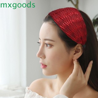 Mxgoods ยางรัดผม ขอบกว้าง เรียบง่าย หรูหรา สีพื้น ของขวัญสําหรับคุณแม่