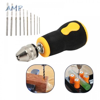 ⚡NEW 9⚡Portable Micro Mini Tiny Hand Drill  10 Pcs Drill Bit 0532mm DIY Tool aGNiGq