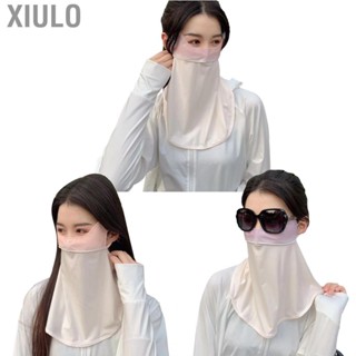 Xiulo Sun Protection Veil  Face Neck Flap Cover Adjustable Length Ice Floss for Summer Camping