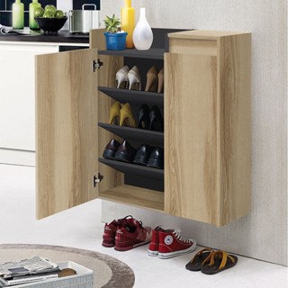 [กทม. 3-5 วัน ส่ง] Koncept furniture ตู้รองเท้า รุ่น Urbani สีไม้อ่อน (80X30X90 ซม.)