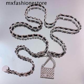 Mxfashione สายโซ่คล้องเอว หนัง PU ขนาดเล็ก สไตล์พังก์